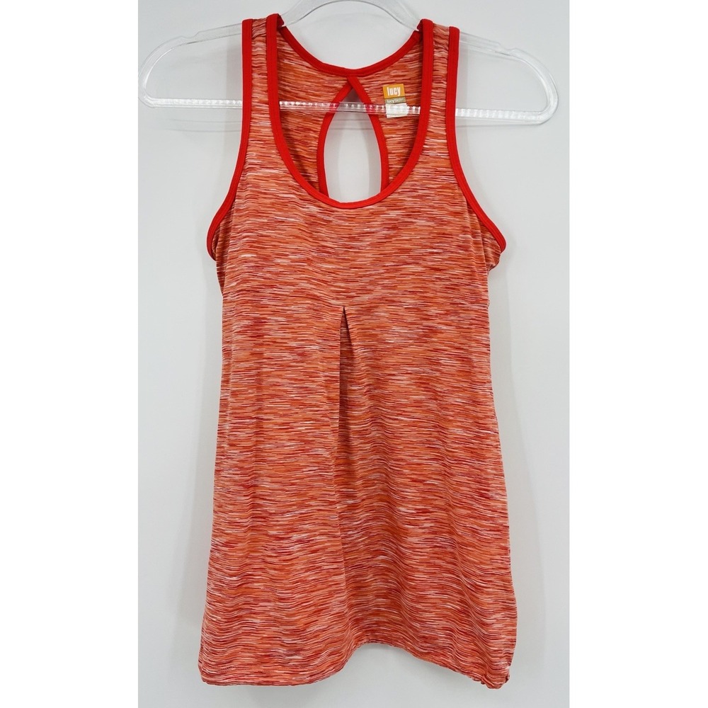 Lucy Tech Keyhole Back Racerback Cinch Workout Tank Size Small Stretch